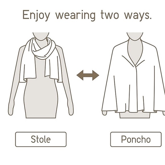 Wear 2 ways poncho/stole with fringe - Picture 2 of 7